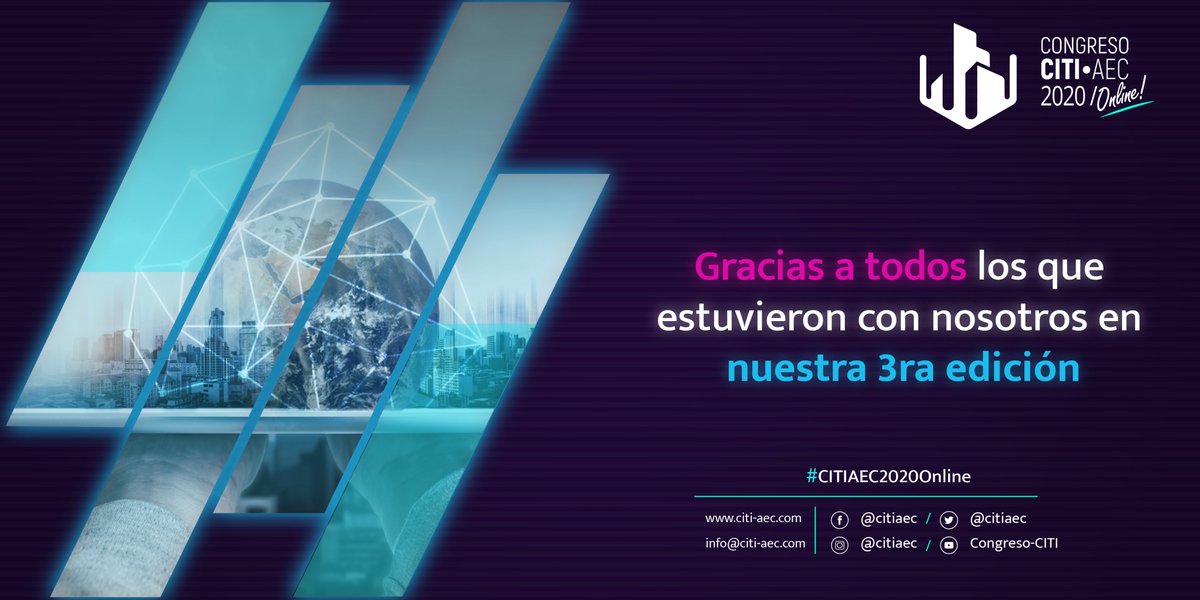 CITIAEC's tweet image. Gracias, por ser parte de este encuentro de conocimientos especializados en la Industria AEC.

Gracias, por contribuir al crecimiento de #CITIAEC en nuestras tres ediciones.

¡Te esperamos en #CITIAEC2021!

#Arquitectura #Ingeniería #Construcción #Congreso #Tecnología #Innovacion