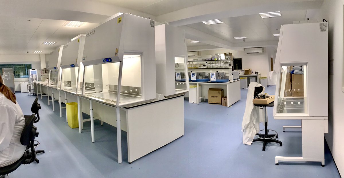 GPEScientific's tweet photo. Another 8 Class II MSC’s delivered to a COVID lab in Cambridge today... (that’s makes 16 for them in total)... all part of the ‘ramp up’ in testing... the engineers will be there until Midnight KI testing them... well done all round! #MSC #ClassII #Labogene #COVID-19 #BCS https://t.co/VIHlLg4BVd