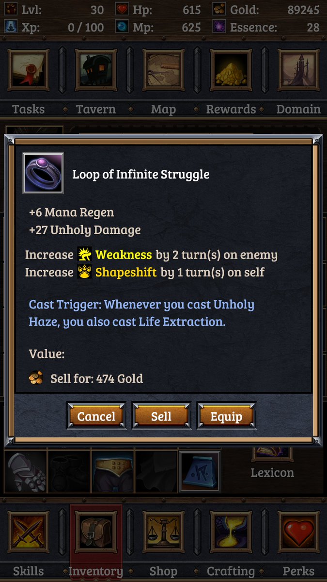 DuelsRpg's tweet image. 💡Exploring new ideas for the second phase of Endless Mode. I can see more emphasize on item combos in the near future. Also, more depth for character build specialization. 🛡️⚔️🔥 Stay tuned.
#textRPG #indieGameDev #androidGameDev
