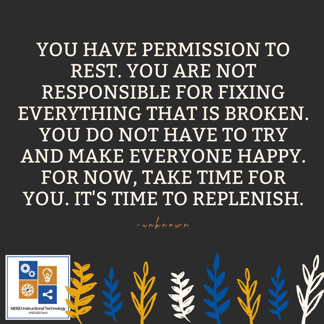 We see the long hours you put in and the hard work you are doing to give your students the best possible education in a hybrid setting (and we so appreciate you 💙). It's important to remember to take care of yourself, too. Allow yourself some time to REST.