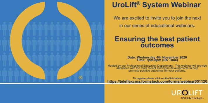UroLiftEMEA's tweet photo. To register please click on this link:- https://t.co/WRNvGRE05A #Urolift #BPH https://t.co/uGScny3tYO