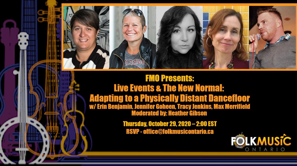 Canadian_Live's tweet photo. #ourmember @folkmusicon presents: "The New Normal: Adapting to a Physically Distanced Dance Floor" moderated by #HeatherGibson of @nacpresents and featuring @erin_benjamin @tracyatlula. RSVP: office@folkmusicontario.ca. https://t.co/fX8kEQtgh6 https://t.co/EchkkHrzxL