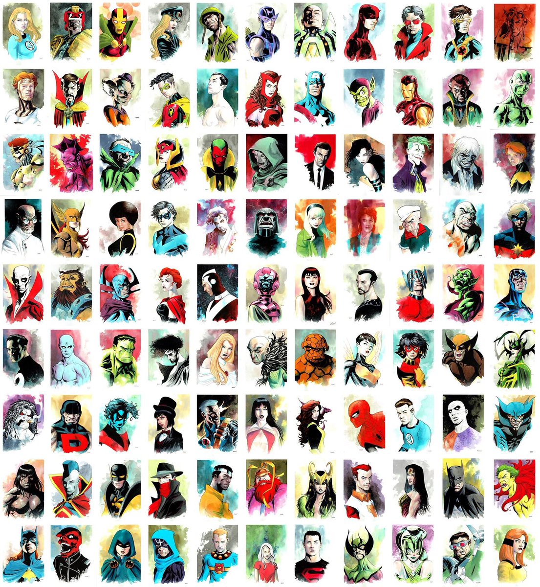 All 99 of these busts will be on sale in an hour - 12.00PM PTZ at tdartgallery.com/ArtistGalleryR…

#dccomics #marvelcomics #watercolor #99orbust #mckone
