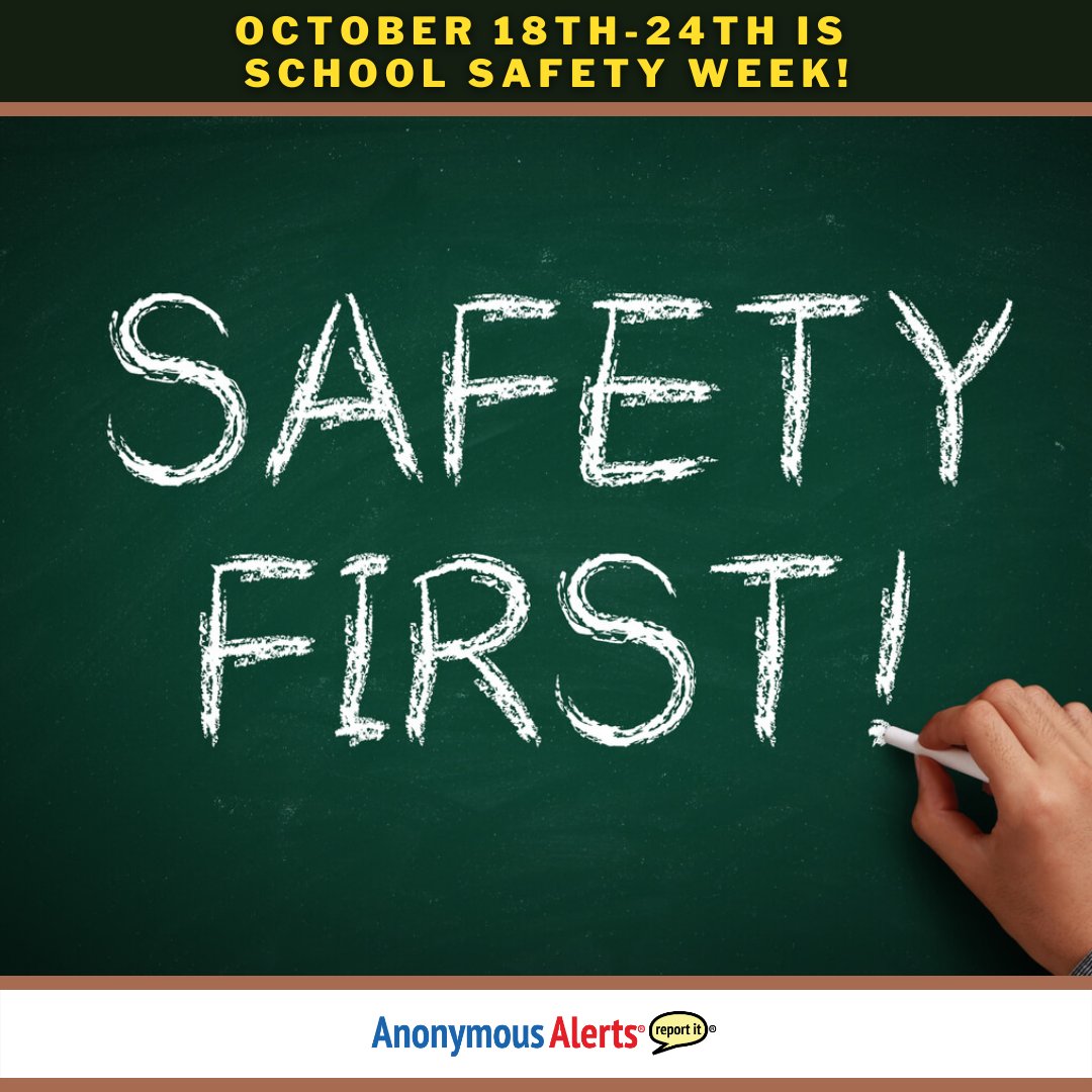 AnonymousAlerts's tweet image. Safe Schools Week provides an opportunity to focus on issues that affect our communities. At Anonymous Alerts we help students report issues, thus contributing to the safety of themselves and their schools
#SafeSchoolsWeek #anonymousreporting  #anonymousalertsapp #studentsafety