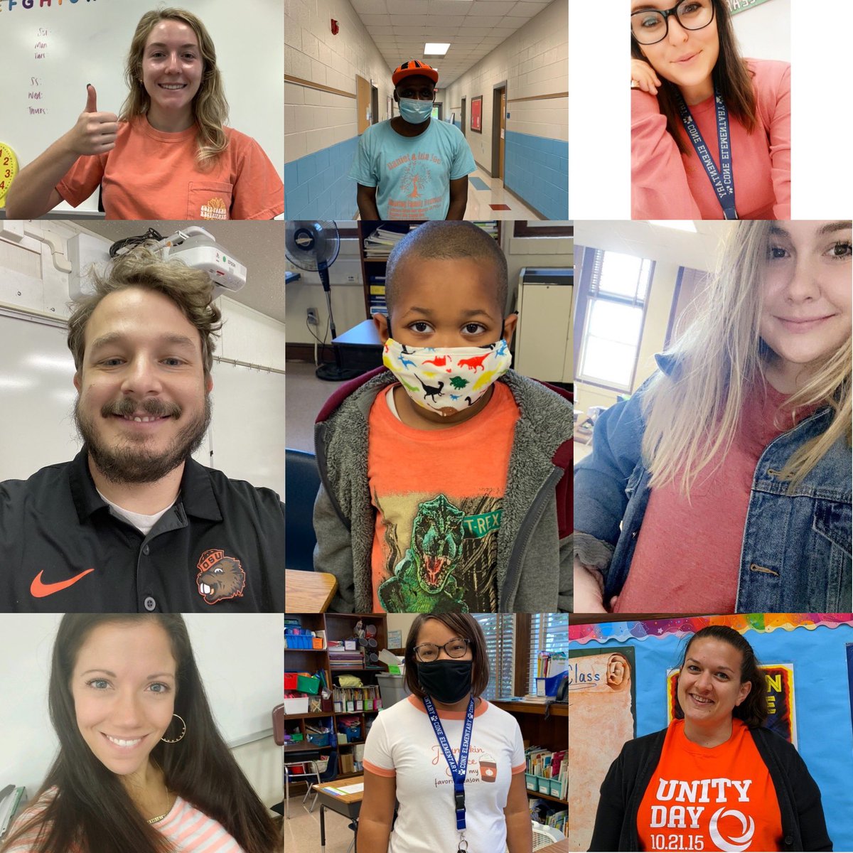 DrPeeples's tweet image. It’s a sea of orange for #UnityDay2020 @ConeCougars today! We pledge to stand together! #chALLenge @GCS_SEL_Office @GCSchoolsNC