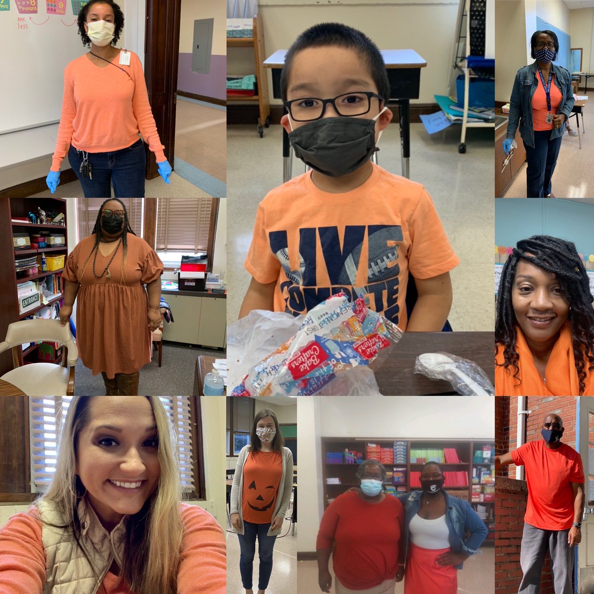 DrPeeples's tweet image. It’s a sea of orange for #UnityDay2020 @ConeCougars today! We pledge to stand together! #chALLenge @GCS_SEL_Office @GCSchoolsNC