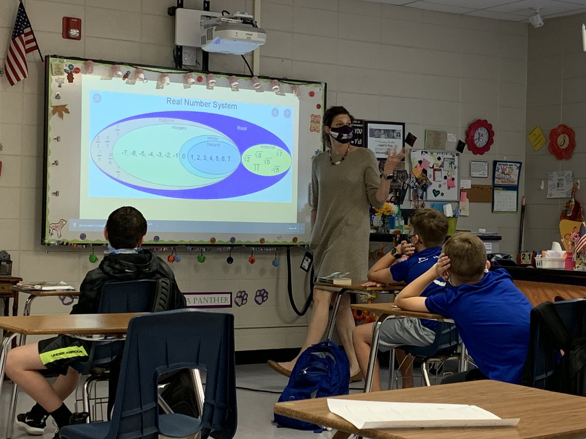 RCEMiddle's tweet photo. Mrs. Powers’s students are exploring the world of #RealNumbers in #RCEmath⭐️ #teamRCE🐾 https://t.co/VFokKfOjHQ