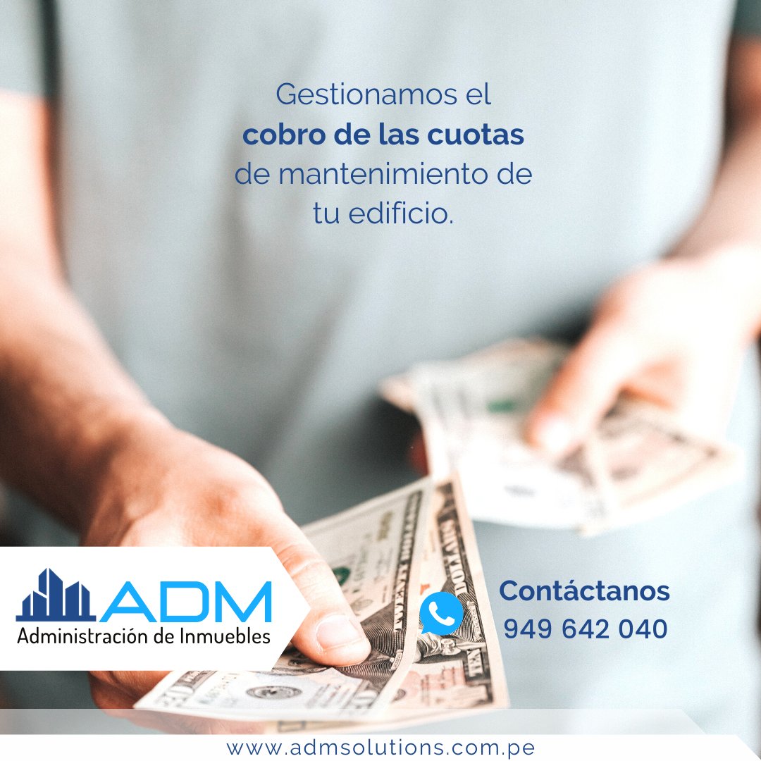 AdmSolutions_PE's tweet image. En ADM conocemos la importancia de ejecutar los pagos de las cuotas de mantenimiento de manera oportuna.
949 642 040/925 745 013⠀
admsolutions.com.pe
#admsolutions #administraciondeinmuebles #administraciondepropiedades #administraciondecondominios #solucionesadministrativas