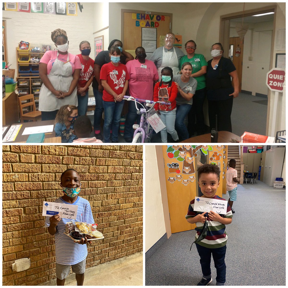 Congratulations to Journeigh Davis for winning a bicycle and George Williams and Gerald Nieves for winning gift cards!  Thank you to the Food Service Department for giving away awesome prizes in celebration of National School Lunch Week!!