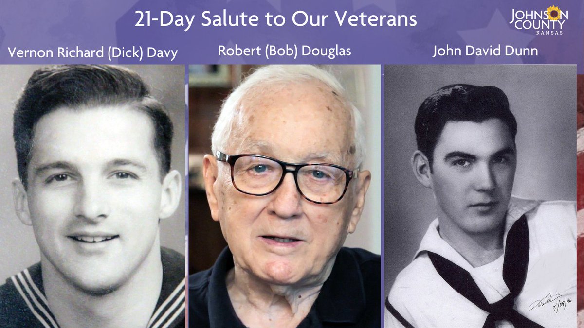 We are continuing the 21-Day Salute to our Veterans leading up to  #VeteransDay. We are honoring three more World War II veterans today. You can view their profiles at  https://jocogov.org/JoCoHonorsVets&nbsp;. View all veteran profiles featured so far at  https://jocogov.org/all-veteran-salutes  #JoCoHonorsVets 