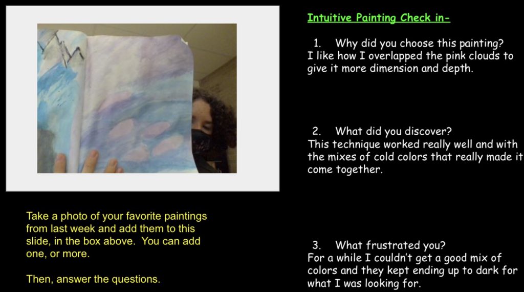 NSMSArt's tweet photo. Experimentation using paint to create mindful/intuitive art. Students reflected on their artistic processes &amp; thinking. @NSMSVikings @NSMSVikingsAP @NSArts1 @PeterGiarrizzo @drzublionis https://t.co/CN9eNTnVld