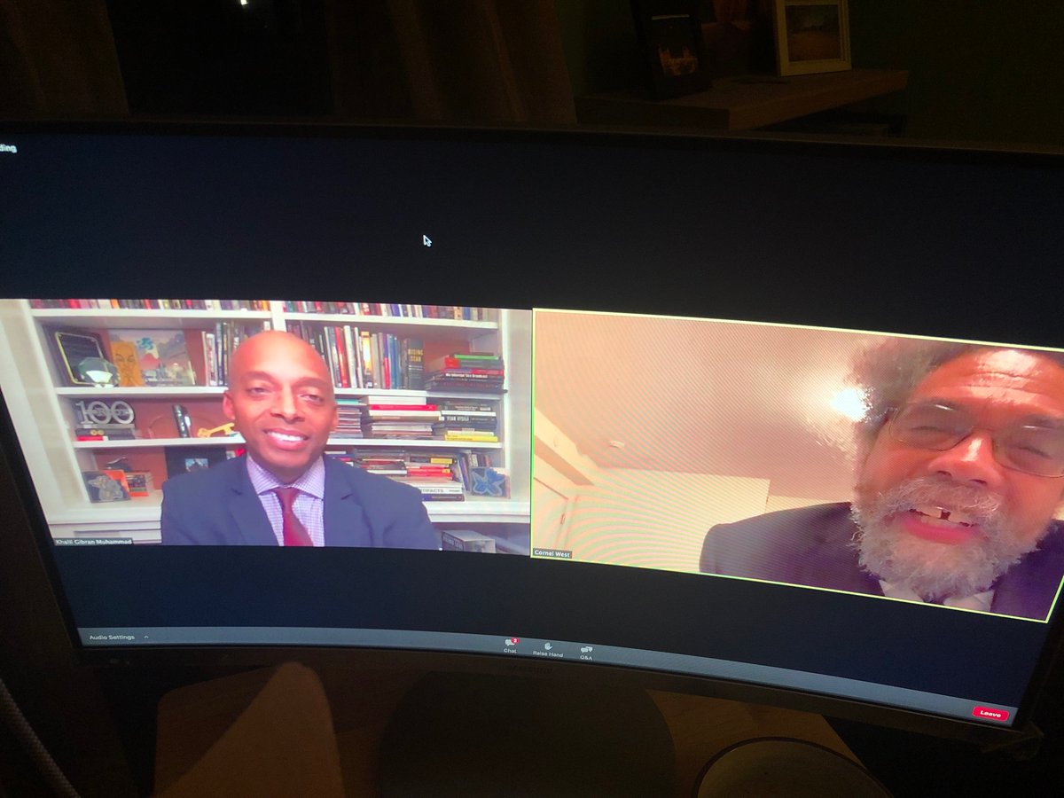 So grateful to hear Dr. Cornell West &amp; Dr. Khalil Gibran Muhammad speak tonight as part of a virtual event w the IARA <a href="/ShorensteinCtr/">Shorenstein Center</a>. I feel so grateful to be in the world w these two giants.