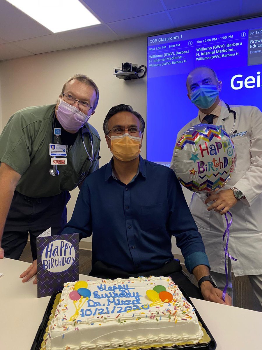 GeisingerNE_IM's tweet photo. Happy Birthday to our amazing Program Director, Dr Mirza! So happy we could celebrate your birthday with you. #amazingdocs #geisingerNE_IM #GeisingerGWV  #goals https://t.co/uzVPMWG3ny