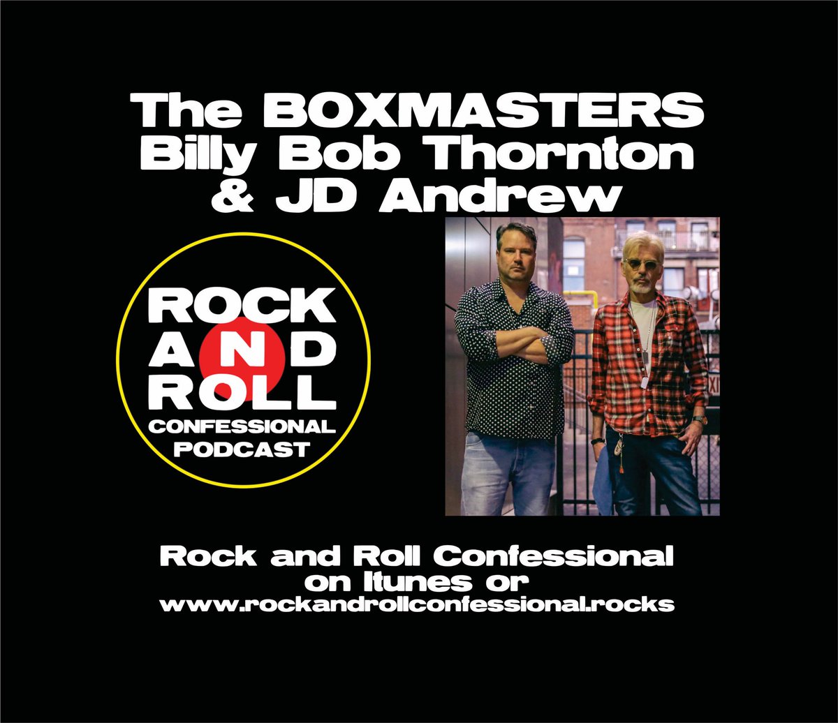 rockconfesser's tweet photo. Billy Bob Thornton &amp; JD Andrew from The Boxmasters joins us today for rock stories and confessions! We are on iTunes, Spotify, Amazon Music or https://t.co/E83SAXBTzt #rockandrollconfessional #theboxmasters #rockstories #podcast #billybobthornton https://t.co/KWu6JuPidE
