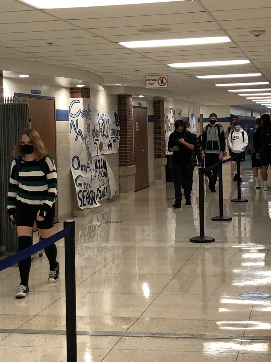 Trinity High School doing a great job at social distancing in the hallways! <a href="/TRINITY_MLUCAS/">Dr. Michael Lucas</a> <a href="/TrinityAreaSD/">Trinity Area School District</a>