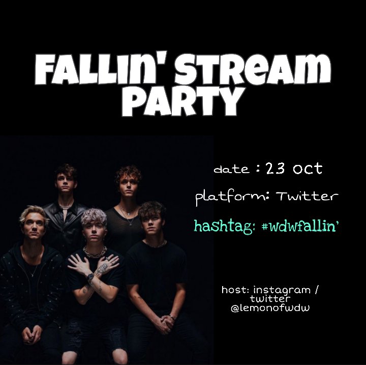 Lemonofwdw's tweet photo. !ATTENTION!
Stream this as best you can. We're having a Stream party on Twitter on October 23rd! Don't forget to support with your tweets!
@whydontwemusic @JonahMarais @ImZachHerron @jackaverymusic
@corbynbesson @SeaveyDaniel @Seavey_Chris
#WHYDONTWE #whydontwefallin https://t.co/Tfw6o5VgWM