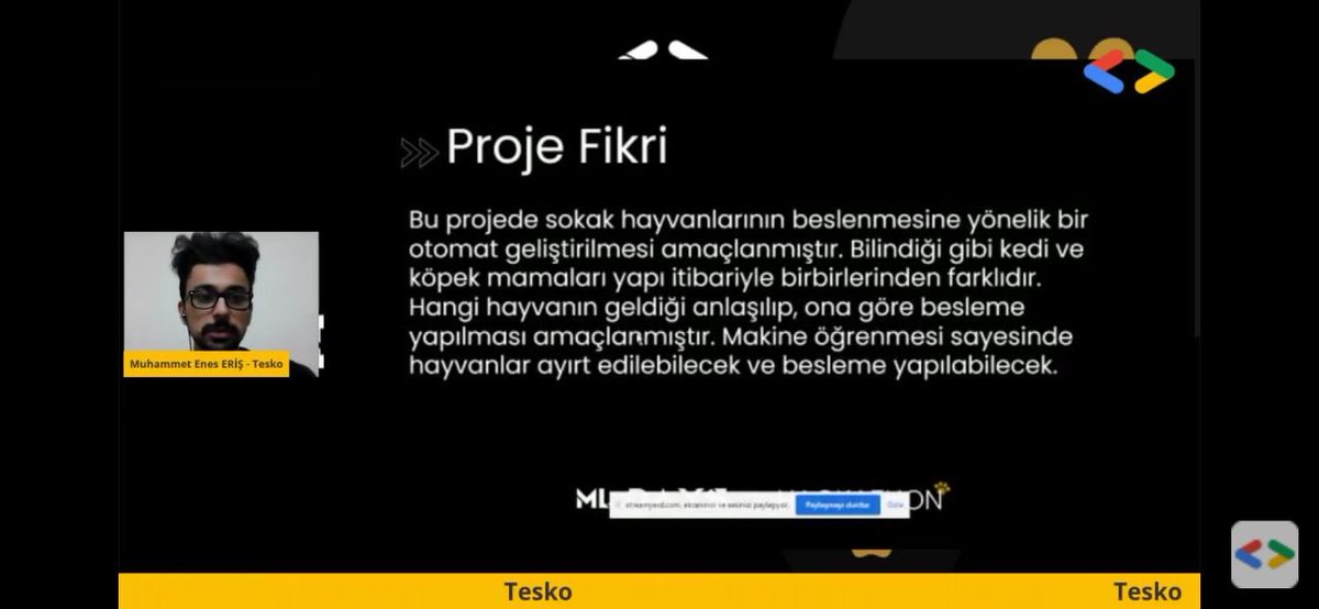 Tesko ekibi sunumu ile devam ediyor, ML Days Hackathon finalini kaçırma!
Linkimiz: bit.ly/3kb2qd0 🎊