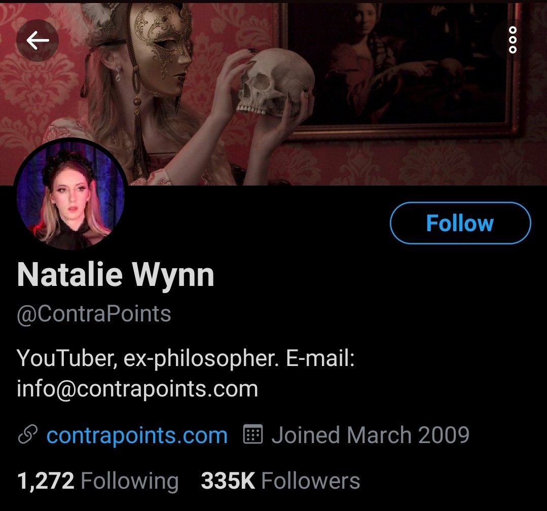 But she's using she/they pronouns now as you can see from the username, which is good unless this is mocking pronouns in bio.Because Natalie doesn't even have pronouns in her bio, remember she famously prefers the North Carolina sports bar method for pronouns.