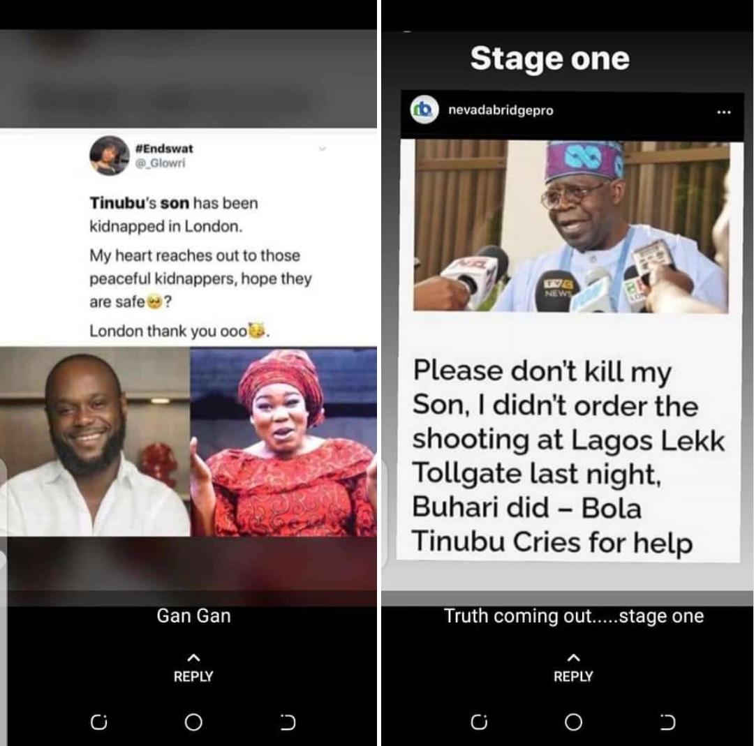 obitunez's tweet photo. @rudeboypsquare Tinubu's son has been kidnapped in London, and Tinubu has confessed that @MBuhari ordered the killing in toll gate 

We are fighting for a just course, we shall prevail ✊✊✊ https://t.co/IAwerdtfvJ