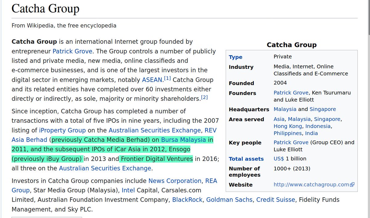 4/ Regarding the alleged ownership history of the 'Catcha Group' (as well as the named individuals in alleged affiliation) - we can easily corroborate those claims via simple Googling.