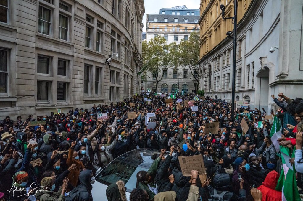 KashLiya's tweet photo. We took over London today🇬🇧🇳🇬✊🏾 
Different protest groups came together and pulled up at all corners from the High Commission |Downing Street| Parliament Square |Trafalgar Square.

JUSTICE MUST BE SERVED !!

#EndSARS #EndPoliceBrutalityinNigeraNOW #LekkiMassacre https://t.co/25bQnFH8Du