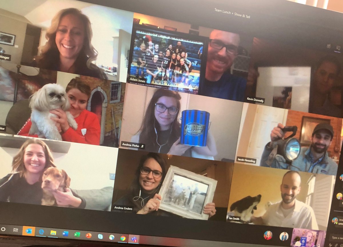 #TeamBuilding: Today the REDI team had a virtual "Show &amp; Tell" of their favorite things. Check out all of our furry friends &amp; sentimental items pictured below! #REDISetGo #EconDev #CincyRegion