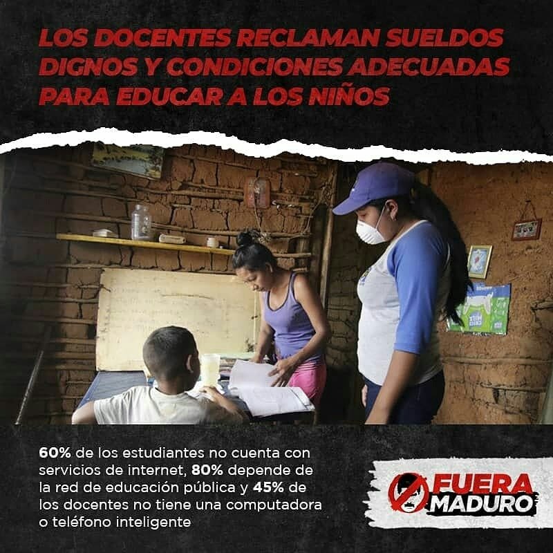 emeralvarez's tweet photo. El sector educativo de desploma y a Maduro NO le importa. Nuestros docentes son los peores pagados del continente y los niños con hambre no asimilan correctamente los aprendizajes. Es hora de exigir un cambio. https://t.co/ZLC928cO1l