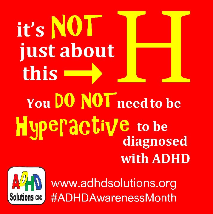 Inattention (AD) is the most common feature of ADHD. AD doesn’t make people stand out as much as when the H is in the mix too. But you can be only AD and be diagnosed with ADHD of the ‘Inattentive subtype’ #adhd #adhdsolutions #ADHDAwarenessMonth