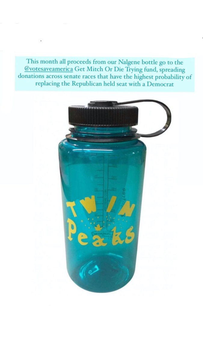 ICYMI: For the rest of the month, all profits from our Nalgene bottle go to the @votesaveamerica 'Get Mitch Or Die Trying' fund, spreading donations across Senate races that have the highest probability of replacing a Republican-held seat with a Democrat: bit.ly/37ojKYy