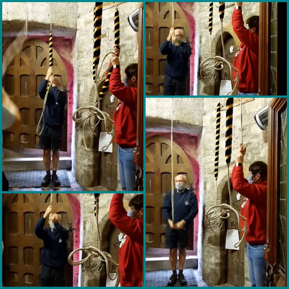 lifein_pyjamas's tweet photo. Oh what joy, I was reunited with my friend the #tenorbell for this morning's mid week Communion after almost eight months. Socially distanced with only four out of the eight.Ringing again on Saturday for the funeral of a friend and ringing colleague ❤ #bellringing #masked https://t.co/pdJ3HDeLS5
