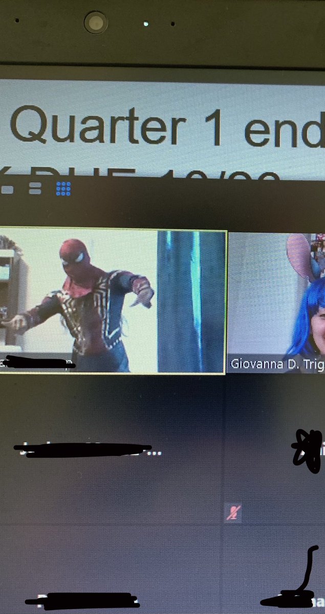 Spiderman showed up in class today #hoco2020 #gosharks <a href="/colganhs/">Colgan High School</a> <a href="/CCHSClass2022/">Colgan Class of 2022🦈</a> <a href="/colgan_sca/">Colgan SCA</a> 🕸🕷😃