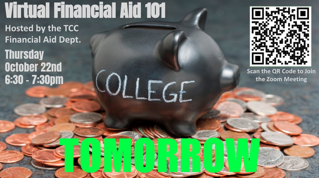 Don't forget to tune in for Financial Aid info tomorrow (Thursday)!