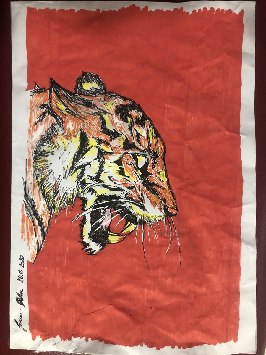CegliaGennaro's tweet photo. tiγris - vita di Pi 
Gennaro Ceglia ®️
Pennarelli  su cartoncino 35 x 25 

#gennaroceglia #art #artist #artwork  #laveravitadiuningegnere 
 #arte #arteitaliana #artecontemporanea 
#painting  #italia   #drawing #tigre #tiger 
#Lanaturaselvaggia #tiγris #vitadiPi #tigredelbengala https://t.co/xrekzmqeXG