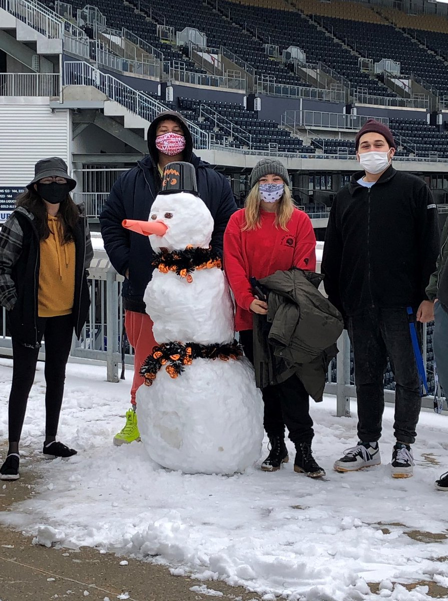 First snow - you’re never too old to make a snow person!