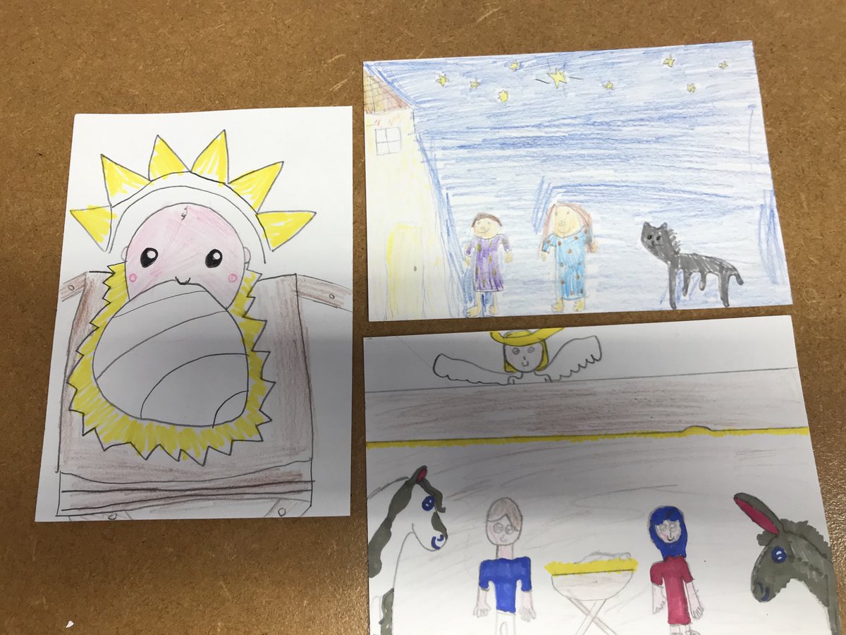 The gorgeous designs from our Y6’s for our local churches’ Christmas Card which is sent out to our community. #support #community #Christmasiscoming #beprepared #local ⁦<a href="/CofEWorcEduTeam/">Diocesan Edu Team</a>⁩ ⁦<a href="/PendockFriends/">Friends of Pendock School</a>⁩