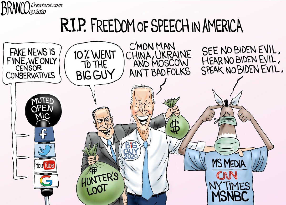 Freedom of Speech is dead! Leftist "Mainstream" media and Tech giants block "unfriendly" news and censor conservative outlets, while promoting unsourced stories and biased news. Americans deserve to judge based on true facts and Freedom of information #FirstAmendment under attack https://t.co/P3Iaczk8Ig