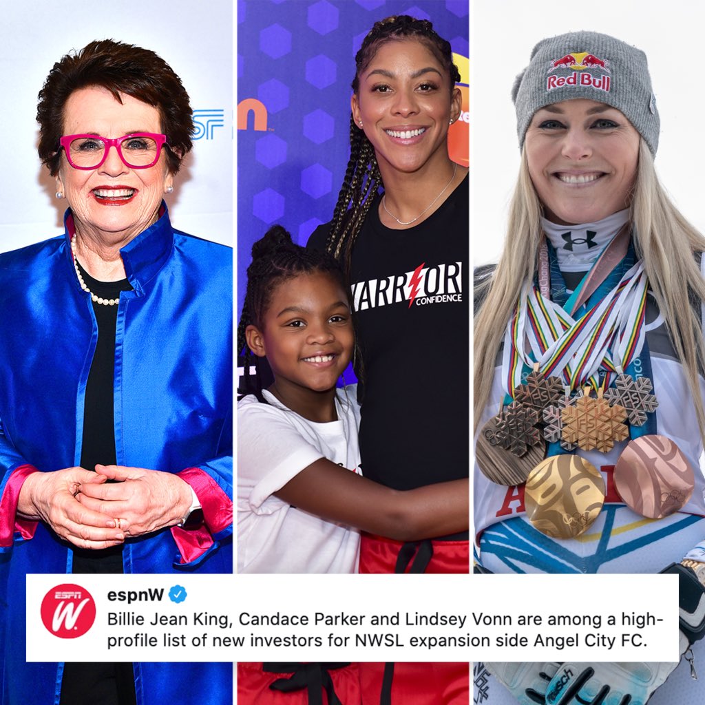 justwsports's tweet photo. Official name? ✅
Even more epic owners? ✅

@weareangelcity is making MOVES towards @NWSL expansion 👏

📸: Theo Wargo/Getty, Rodin Eckenroth/Stringer, Picture Alliance/Getty https://t.co/Fk0jP8RvW5