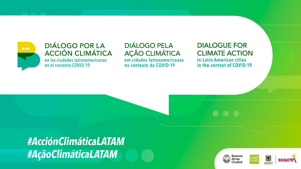 C40’s Vice-Chairs from <a href="/Bogota/">Alcaldía de Bogotá</a> &amp; <a href="/gcba/">Buenos Aires Ciudad</a> are convening reps from 14 cities across Latin America today to discuss:
🗣️ The impact of #COVID19 on local climate action
🌱 How cities can deliver a green &amp; just recovery