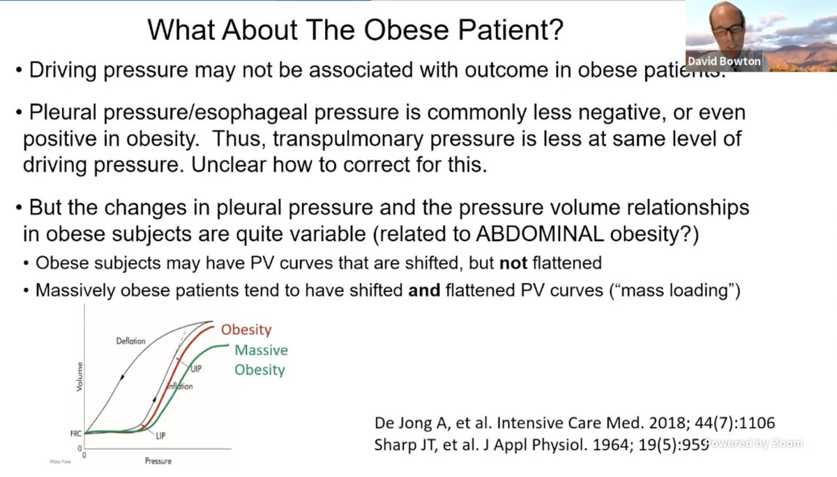  @DavidBowton: Esp in obese patients (esp abdominal obesity), DP not associated with improved outcomes, likely due to miscalculation of the DP. So the DP < 15 can't be extrapolated across the board.  #CHEST2020