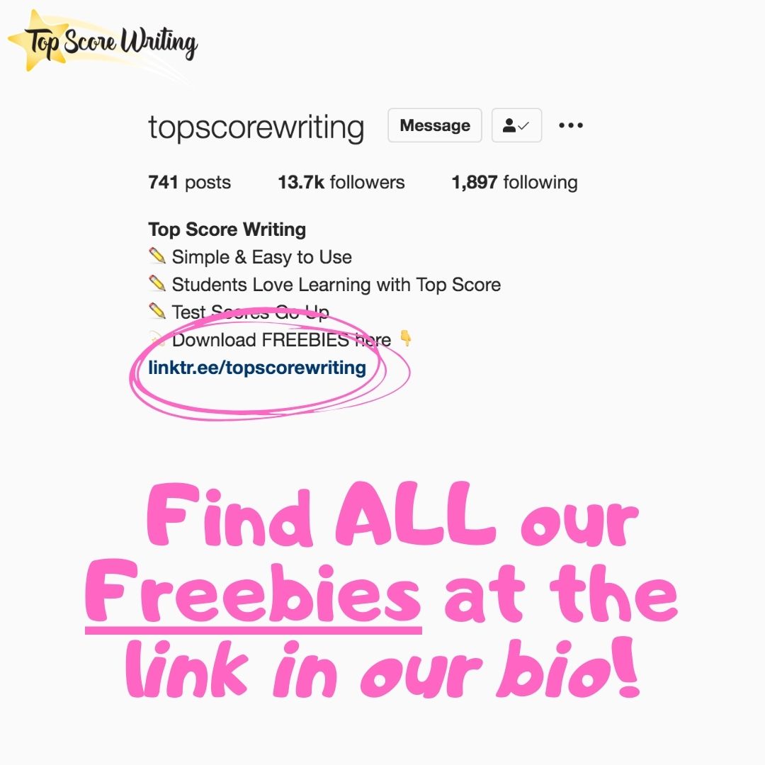 topscorewriting's tweet image. You can find all our downloadable Freebies at the link in our bio!

#TSW #Fall2020 #CanvasLearning #HomeSchool #Education #parents #CEO #children #teacher #writing #curriculum #TopScoreWriting