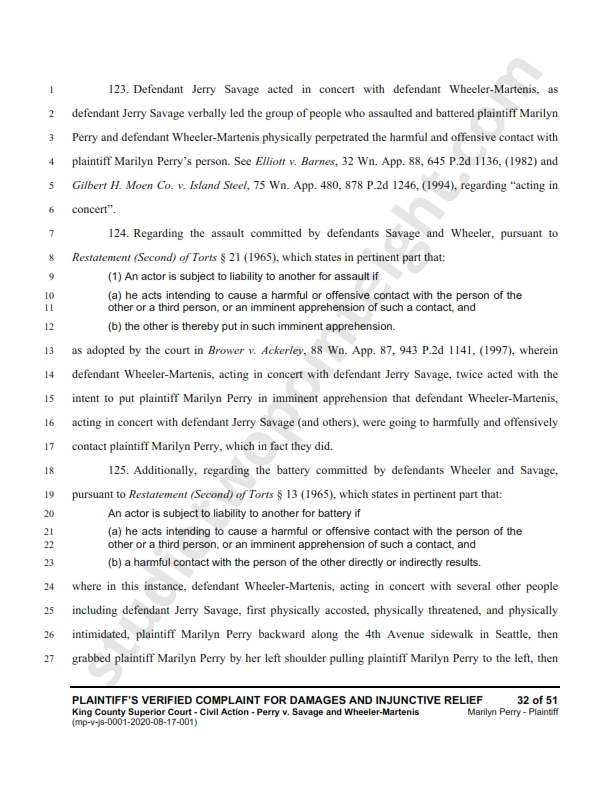 studio2point8's tweet image. Marilyn Perry, Studio 2.8 Photography managing photojournalist, filed a King County Superior Court civil suit against Seattle area political activist - Jerry Savage @survey_sample - on August 17, 2020. Claims include: assault & battery, defamation per se, & business interference.