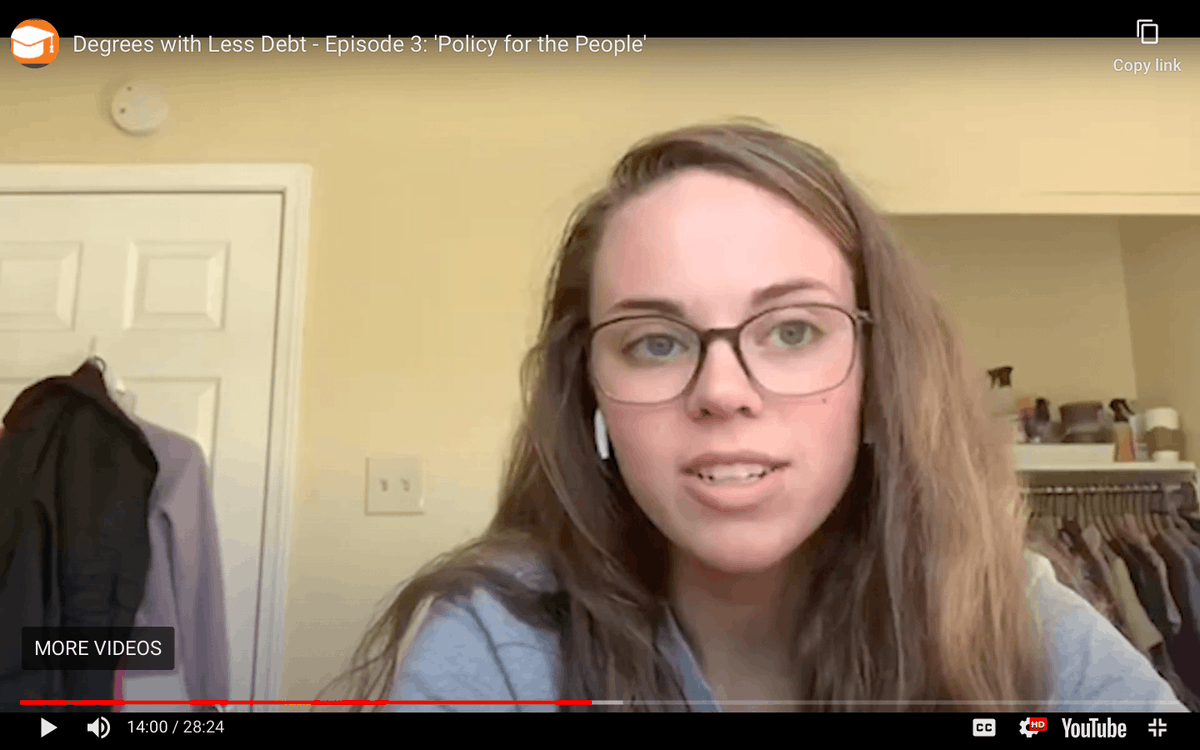 umsl's tweet photo. "I love the feeling of knowing I'm doing something that's for the greater good of multiple people."

UMSL student Lindsey Grossheim is featured in Episode 3 of Degrees with Less Debt, titled "Policy for the People."  View it now: https://t.co/JylTknx3Sw https://t.co/pxJSTNDf71