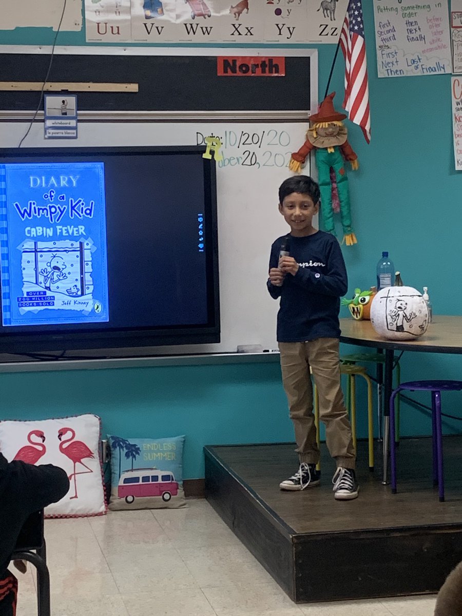 Mack_G92's tweet photo. So proud of these kiddos has they present their pumpkin book reports! #swelem #cpsreds https://t.co/7fJgwjW5il