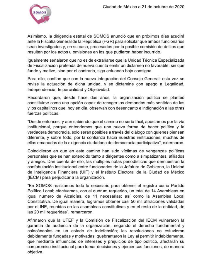 orgSOMOSmx's tweet image. El día de hoy presentamos denuncias ante las contralorías del @iecm y del @INEMexico, en contra de dos funcionarios del IECM, por actos u omisiones en las que hayan incurrido en la formulación del Dictamen de  Fiscalización.

#SOMOSVA!
#SociedadEnMovimiento 
#SomosCDMX