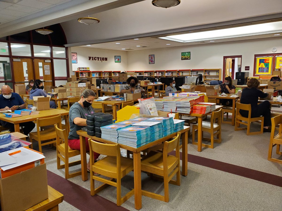 Many hands make light work- It's like Santa's Workshop in here!  Getting our Wonders materials ready to go in the Media Center.
#pawpride #OneGibson <a href="/EnlightenOlsen/">ian olsen</a> <a href="/ccrussell717/">Cynthia C Russell</a> <a href="/GibsonGrizzlies/">Gibson Elementary</a>
