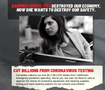 “Silent Sabrina” Cervantes says nothing as Riverside County is moved back 2 the most restrictive COVID19 lockdown tier. Maybe this would not have happened if Sabrina did not cut $2.2 BILLION from what Governor Newsom wanted to spend on corona-virus testing
tinyurl.com/y3hdyke4