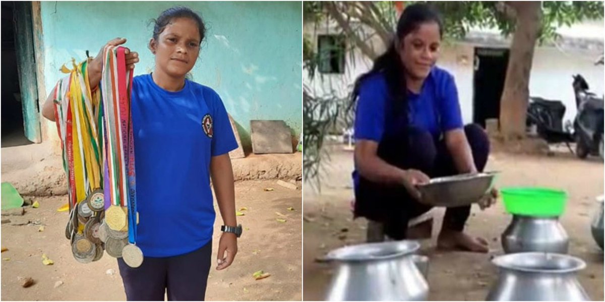 iujjawaltrivedi's tweet photo. National medalist Bimla Munda from Jharkhand now sells Rice Beer for Survival #RealLifeHero #Sportstar 
https://t.co/9yQAA4Sp09 https://t.co/YcxfZrLeVG