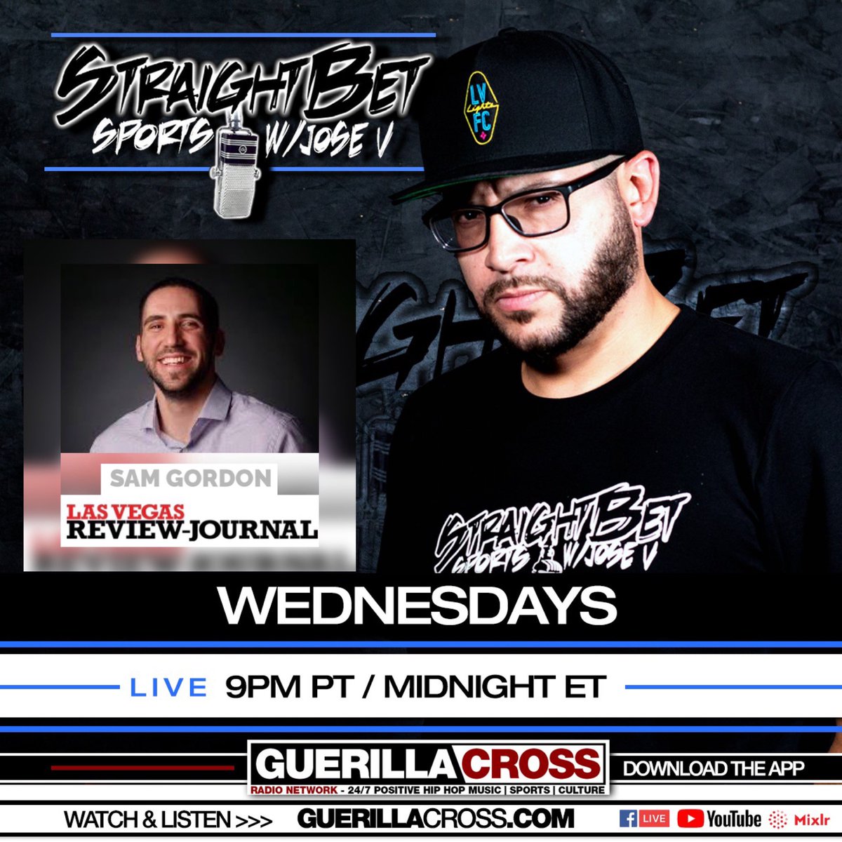 🎤 🎧 📺 Tonight Live! 9pm PT Watch on @YouTube , @Twitter @Facebook and of course the @GuerillaCross App.
We will be joined by @BySamGordon of the @reviewjournal Sam was ringside last Saturday for the #LomavsLopez súper fight at @MGMGrand We’ll get his thoughts on what he saw. https://t.co/6AWgYpTTlG