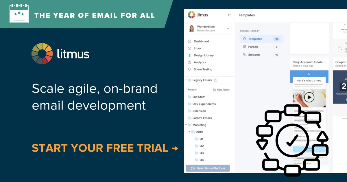 litmusapp's tweet photo. Litmus is helping marketers deliver better emails to more inboxes, 📧💨faster. Store reusable templates, code modules, brand settings, and more in Design Library: https://t.co/PEGvGF9wlS #EmailForAll #Marketing https://t.co/oBeoA0Fxvv