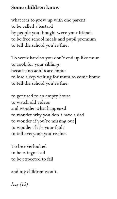 Some kids know and some kids don't. Izzy was 15.